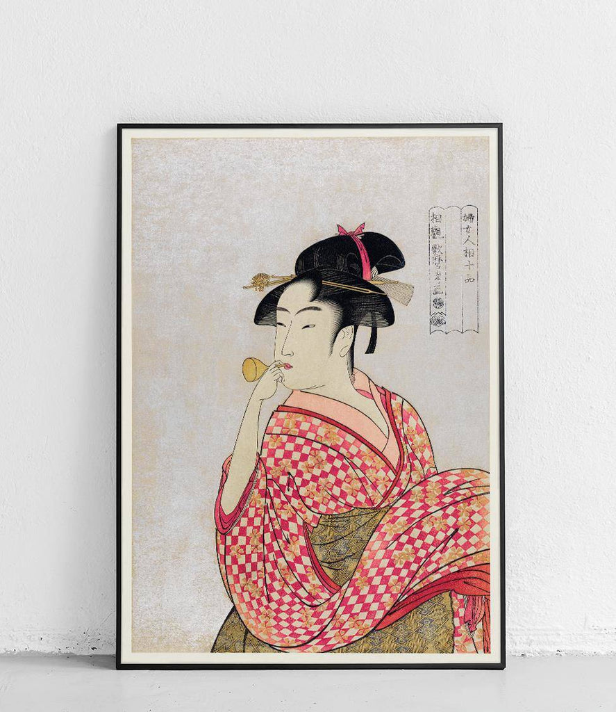 A woman with a glass pipe - poster
