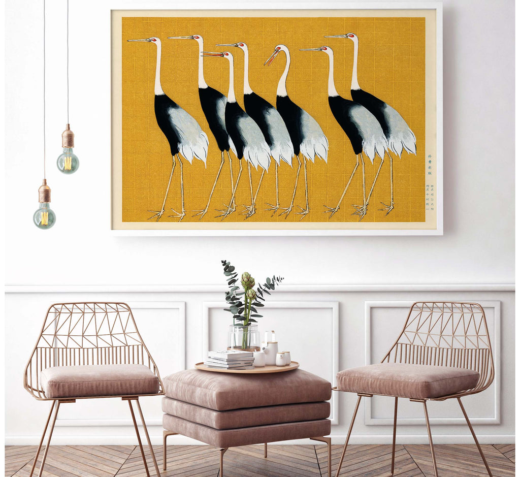 Manchurian cranes - poster