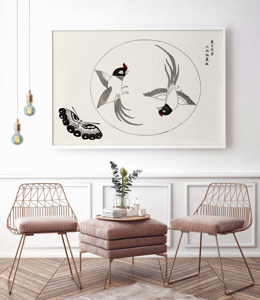 Birds and butterflies - poster